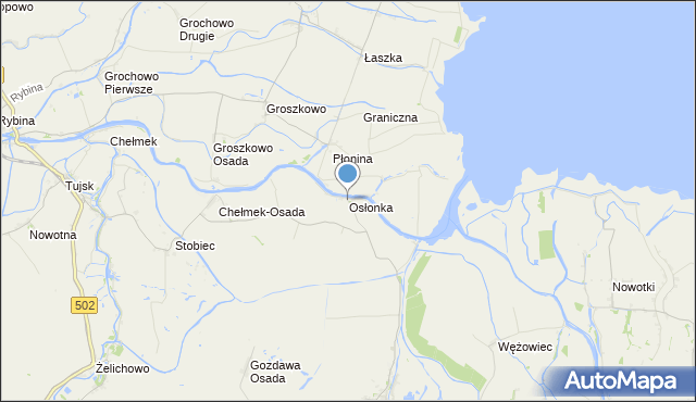 mapa Osłonka, Osłonka na mapie Targeo